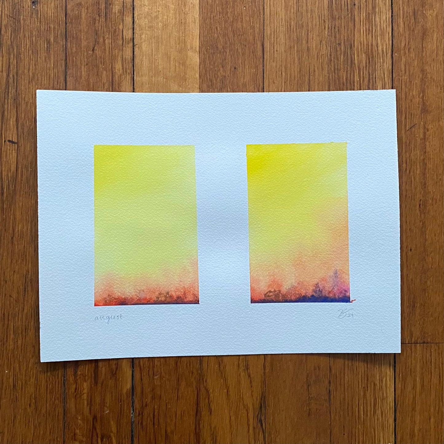 august (9"x12")